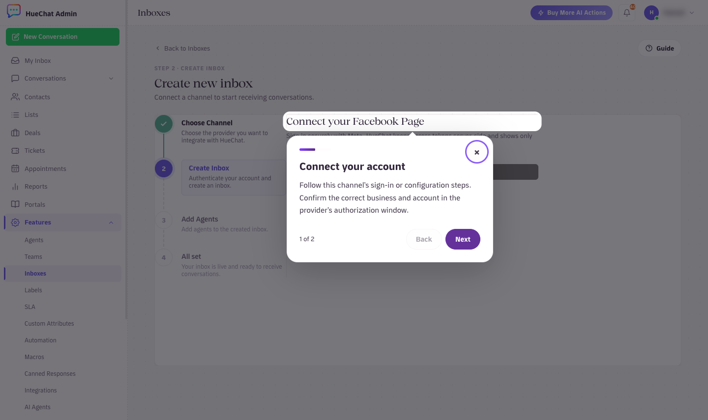 Connect your Facebook Page with Meta