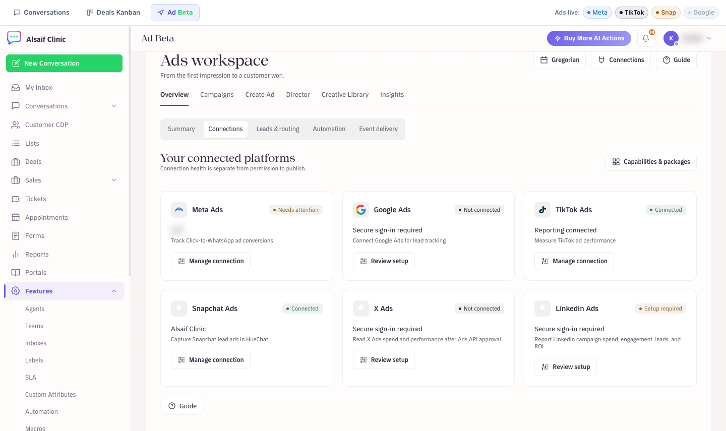 Connected ad platforms and their state