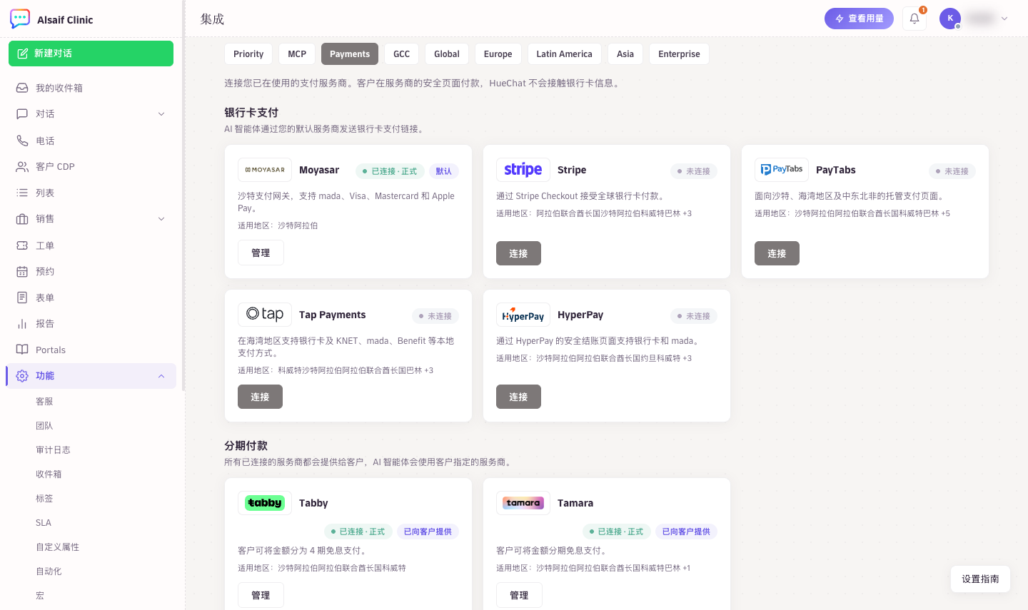 付款页面上的银行卡和分期付款服务商
