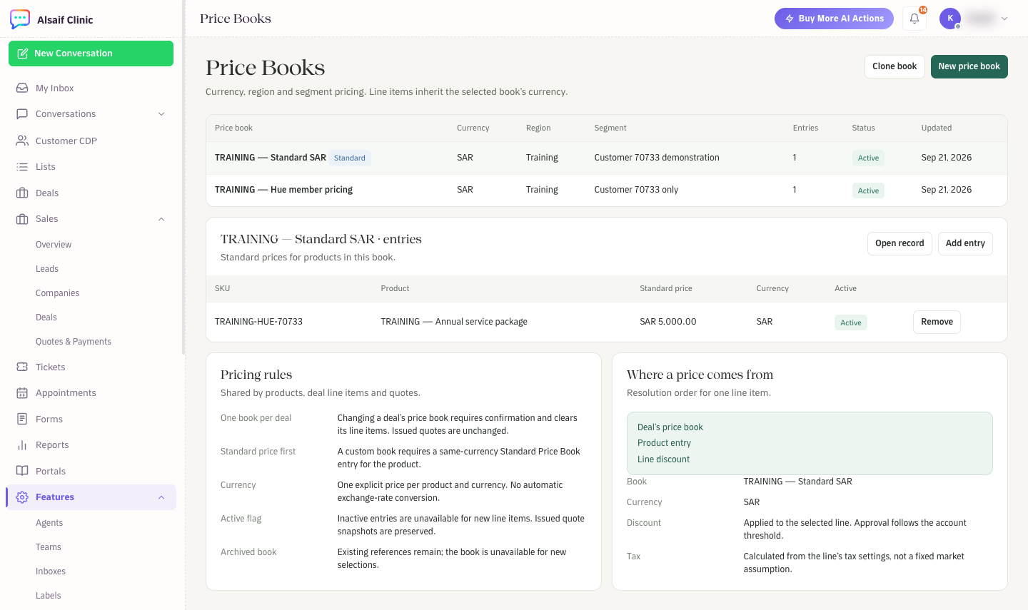 Price Books with entries, pricing rules and where a price comes from